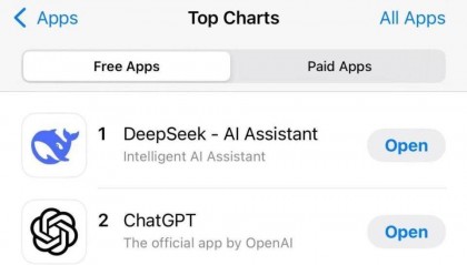 DeepSeek超越ChatGPT，登顶苹果美区免费App下载榜！