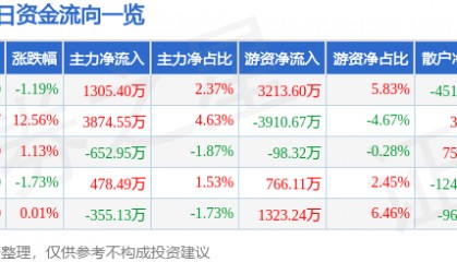 股票行情快报：福昕软件（688095）9月1日主力资金净买入1305.40万元