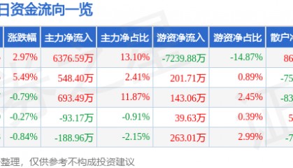 福昕软件（688095）7月16日主力资金净买入6376.59万元