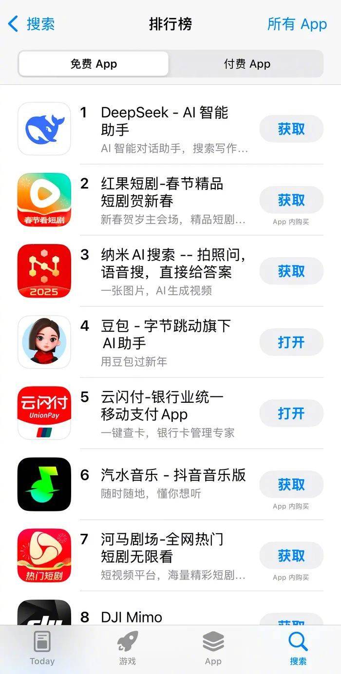 “震惊硅谷”的中国App登顶两个榜单！美区苹果下载榜超ChatGPT…